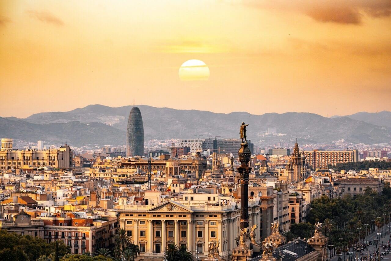 Barcelona skyline. A spanish city where Golden Visa holders can live