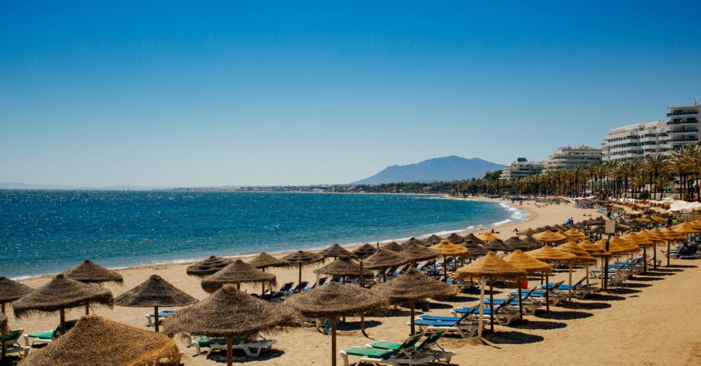 beach view from marbella in spain